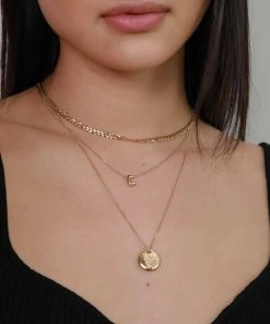 Astrid & Miyu C Initial Pendant Necklace In Gold With C Pendant Necklaces