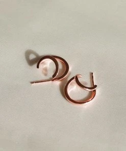 Astrid & Miyu Earrings Illusion Hoops In Rose Gold