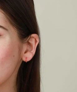 Astrid & Miyu Wave Coral Enamel Huggies