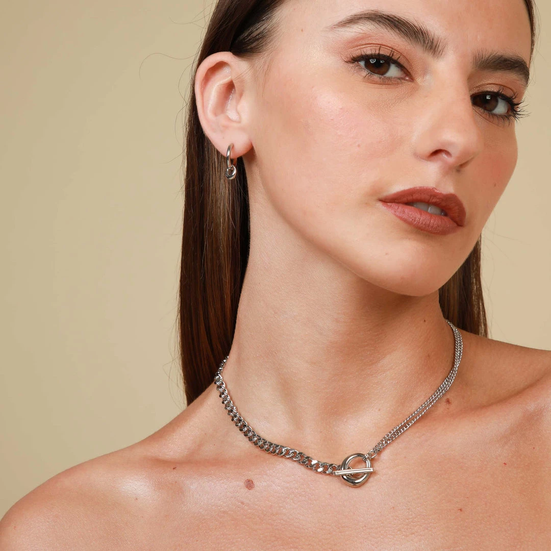 Astrid & Miyu Molten Stacking Set In Silver 4 Astrid & Miyu Molten Stacking Set In Silver