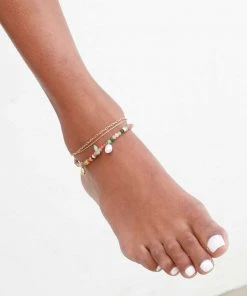 Astrid & Miyu New In Duo Chain Anklet In Gold