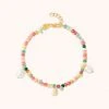 Astrid & Miyu New In Flow Beaded Bracelet In Gold