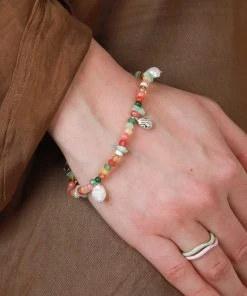 Astrid & Miyu Flow Beaded Bracelet In Silver