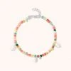 Astrid & Miyu Flow Beaded Bracelet In Silver 2 Astrid & Miyu Flow Beaded Bracelet In Silver