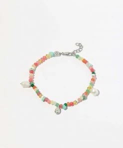 Astrid & Miyu Flow Beaded Bracelet In Silver