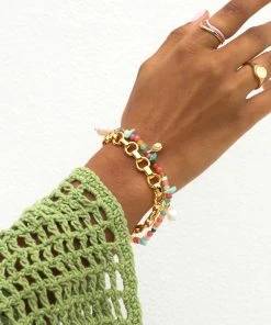 Astrid & Miyu Fused Chain Bracelet In Gold New In