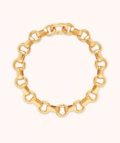 Astrid & Miyu Fused Chain Bracelet In Gold New In