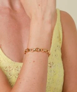Astrid & Miyu Fused Chain Bracelet In Gold New In