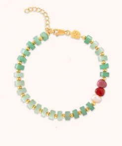 Astrid & Miyu Ocean Beaded Bracelet In Gold New In