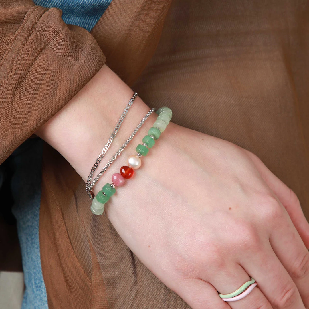 Astrid & Miyu Ocean Beaded Bracelet In Silver 6 Astrid & Miyu Ocean Beaded Bracelet In Silver