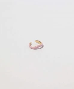 Astrid & Miyu Wave Pink Enamel Ear Cuff In Gold 14 Astrid & Miyu Wave Pink Enamel Ear Cuff In Gold