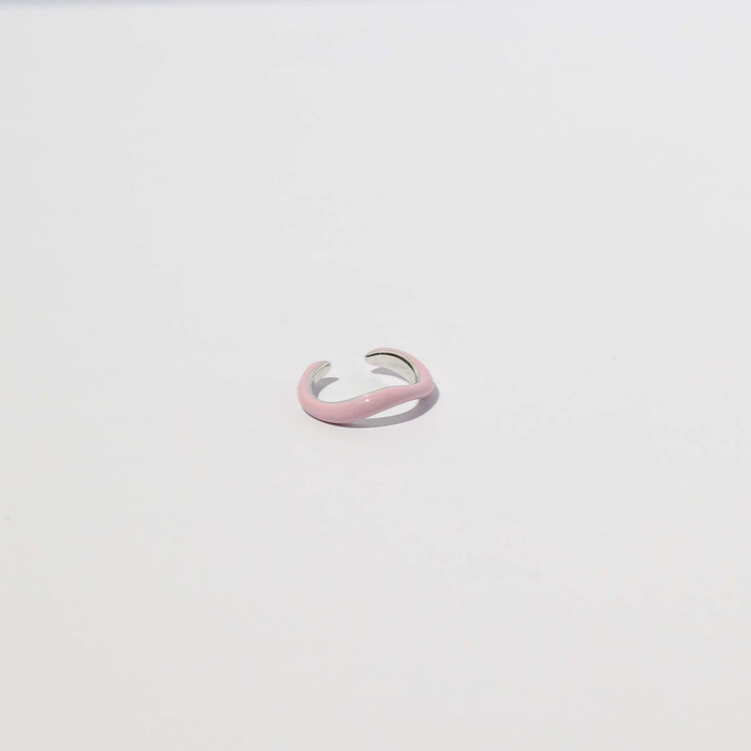 Astrid & Miyu Wave Pink Enamel Ear Cuff In Silver New In 5 Astrid & Miyu Wave Pink Enamel Ear Cuff In Silver New In