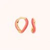 Astrid & Miyu Wave Coral Enamel Huggies