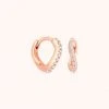 Astrid & Miyu Wave Crystal Huggies In Rose Gold 2 Astrid & Miyu Wave Crystal Huggies In Rose Gold