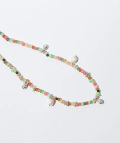 Astrid & Miyu New In Flow Beaded Necklace In Silver