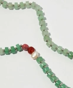 Astrid & Miyu New In Ocean Beaded Necklace In Silver
