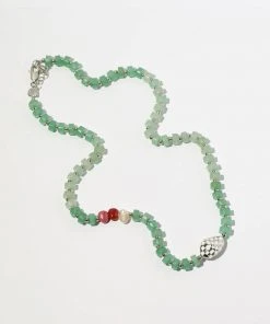 Astrid & Miyu New In Ocean Beaded Necklace In Silver