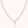 Astrid & Miyu Serenity Pearl Link Chain Necklace In Silver