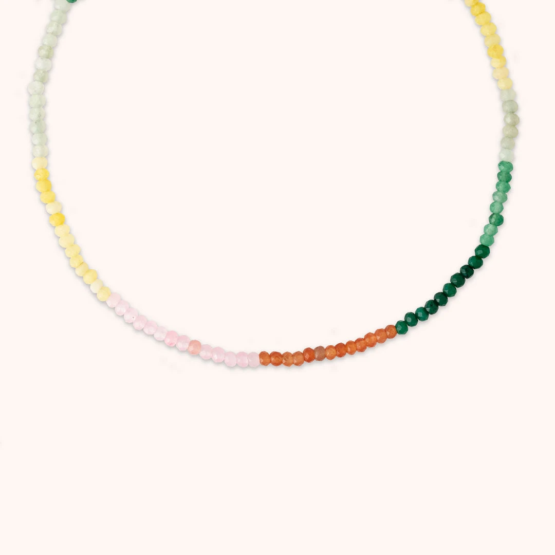 Astrid & Miyu New In Solar Rainbow Beaded Necklace In Gold 3 Astrid & Miyu New In Solar Rainbow Beaded Necklace In Gold