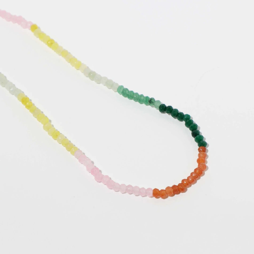 Astrid & Miyu New In Solar Rainbow Beaded Necklace In Gold 5 Astrid & Miyu New In Solar Rainbow Beaded Necklace In Gold