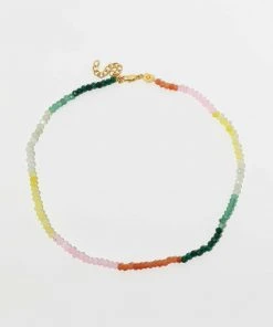Astrid & Miyu New In Solar Rainbow Beaded Necklace In Gold 13 Astrid & Miyu New In Solar Rainbow Beaded Necklace In Gold