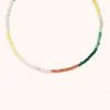 Astrid & Miyu Solar Rainbow Beaded Necklace In Silver New In
