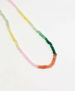 Astrid & Miyu Solar Rainbow Beaded Necklace In Silver New In 9 Astrid & Miyu Solar Rainbow Beaded Necklace In Silver New In