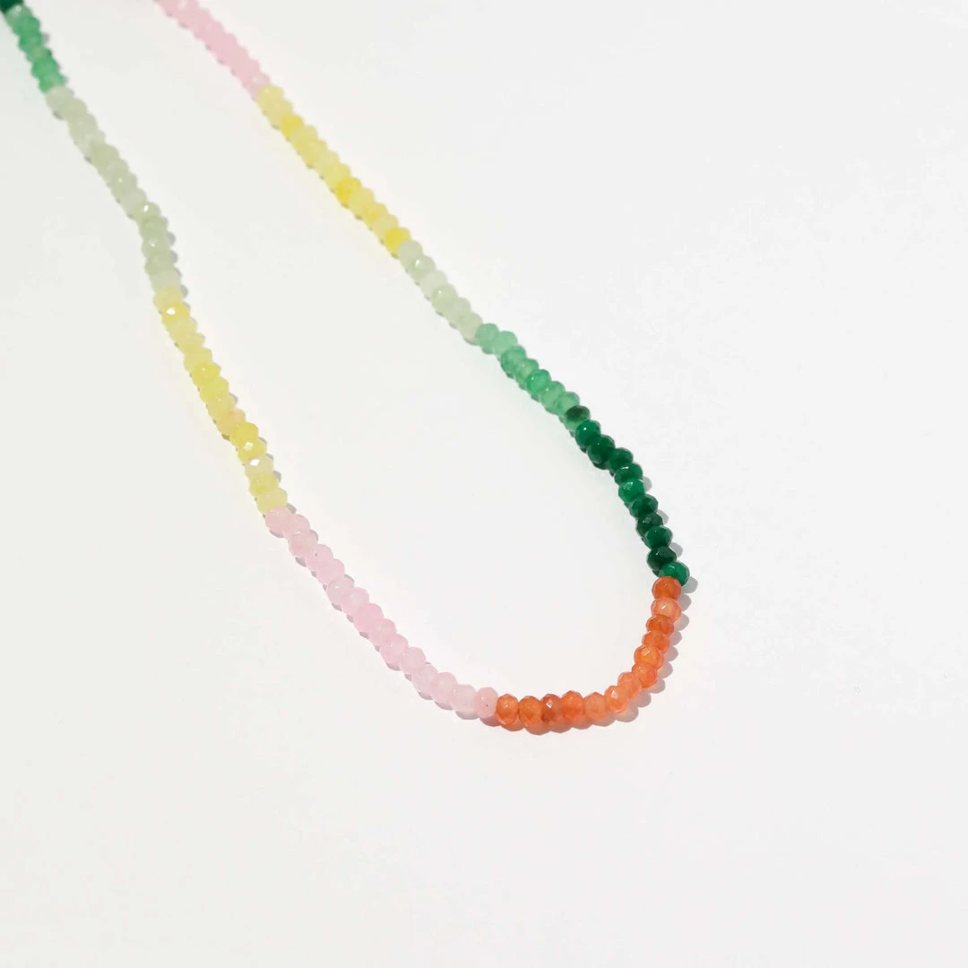 Astrid & Miyu Solar Rainbow Beaded Necklace In Silver New In 5 Astrid & Miyu Solar Rainbow Beaded Necklace In Silver New In