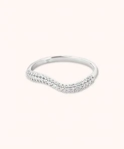 Astrid & Miyu New In Wave Crystal Ring In Silver