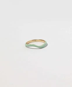 Astrid & Miyu Wave Mint Enamel Ring 10 Astrid & Miyu Wave Mint Enamel Ring