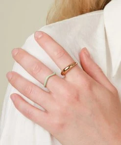 Astrid & Miyu Wave Mint Enamel Ring 11 Astrid & Miyu Wave Mint Enamel Ring