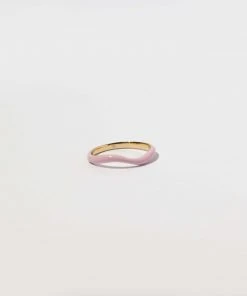Astrid & Miyu Wave Pink Enamel Ring