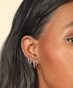 Astrid & Miyu Cosmic Star 11.5mm Hoop In Silver