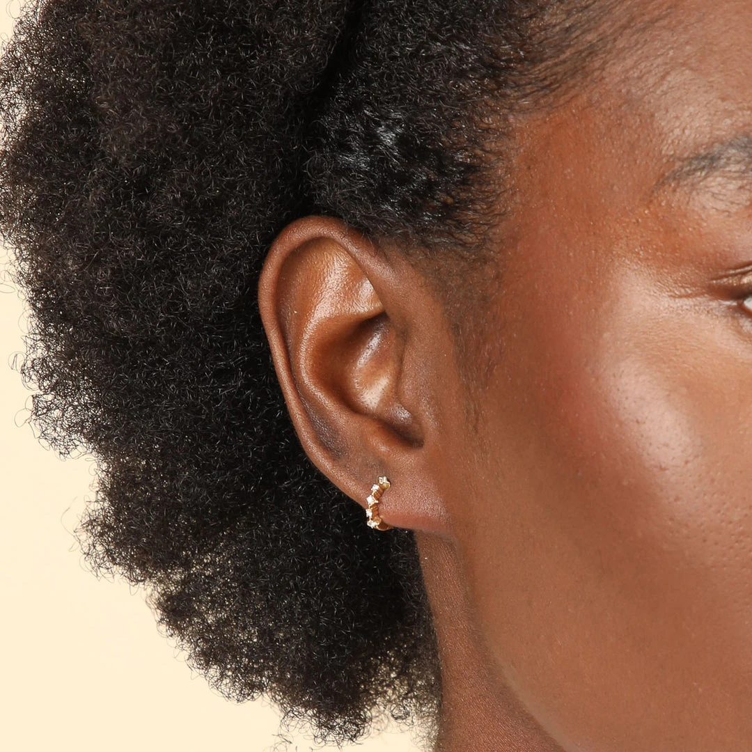 Astrid & Miyu New In Cosmic Star 6.5mm Hoop In Gold 4 Astrid & Miyu New In Cosmic Star 6.5mm Hoop In Gold