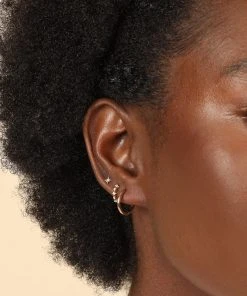 Astrid & Miyu Cosmic Star 8mm Hoop In Gold New In