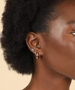 Astrid & Miyu New In Bold Medium Hoops In Gold