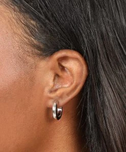 Astrid & Miyu Bold Medium Hoops In Silver