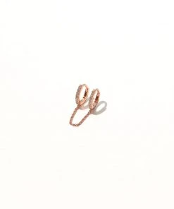 Astrid & Miyu Chain Link Huggies In Rose Gold New In 8 Astrid & Miyu Chain Link Huggies In Rose Gold New In
