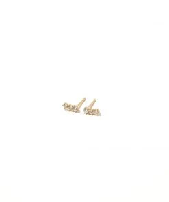 Astrid & Miyu Glimmer Crystal Climber Stud Earrings In Gold