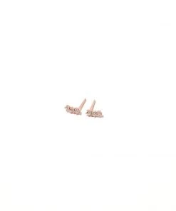 Astrid & Miyu New In Glimmer Crystal Climber Stud Earrings In Rose Gold