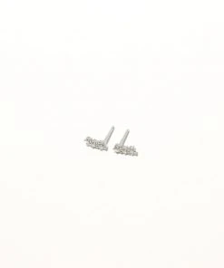 Astrid & Miyu Glimmer Crystal Climber Stud Earrings In Silver
