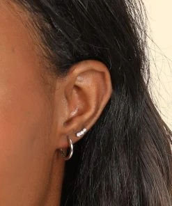 Astrid & Miyu Glimmer Crystal Climber Stud Earrings In Silver