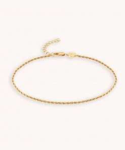 Astrid & Miyu New In Rope Chain Anklet In Gold