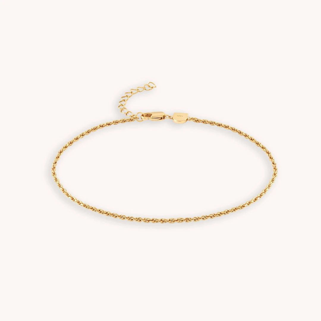 Astrid & Miyu New In Rope Chain Anklet In Gold 3 Astrid & Miyu New In Rope Chain Anklet In Gold
