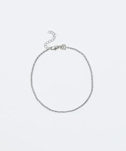Astrid & Miyu New In Rope Chain Anklet In Silver