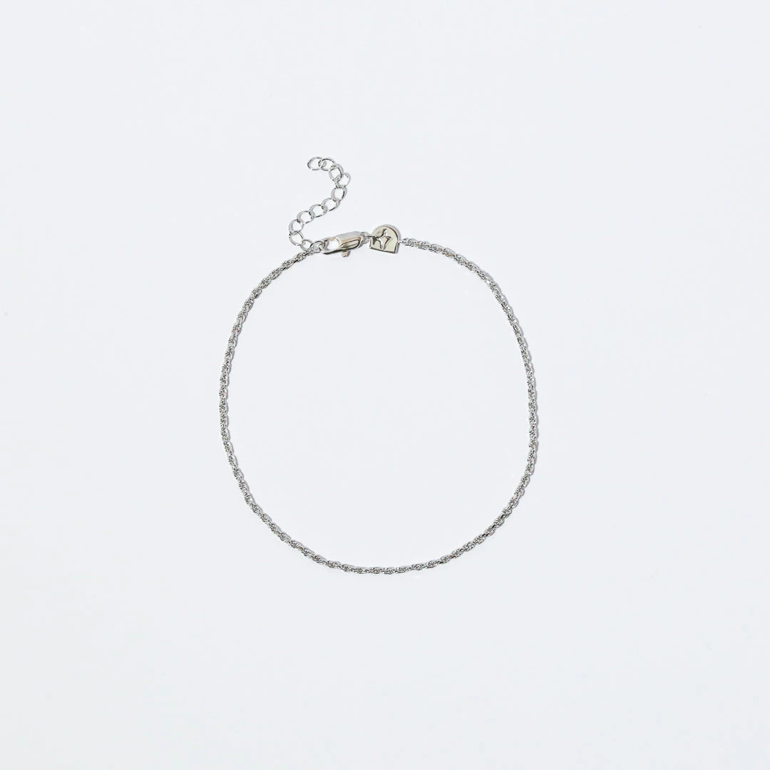 Astrid & Miyu New In Rope Chain Anklet In Silver 4 Astrid & Miyu New In Rope Chain Anklet In Silver
