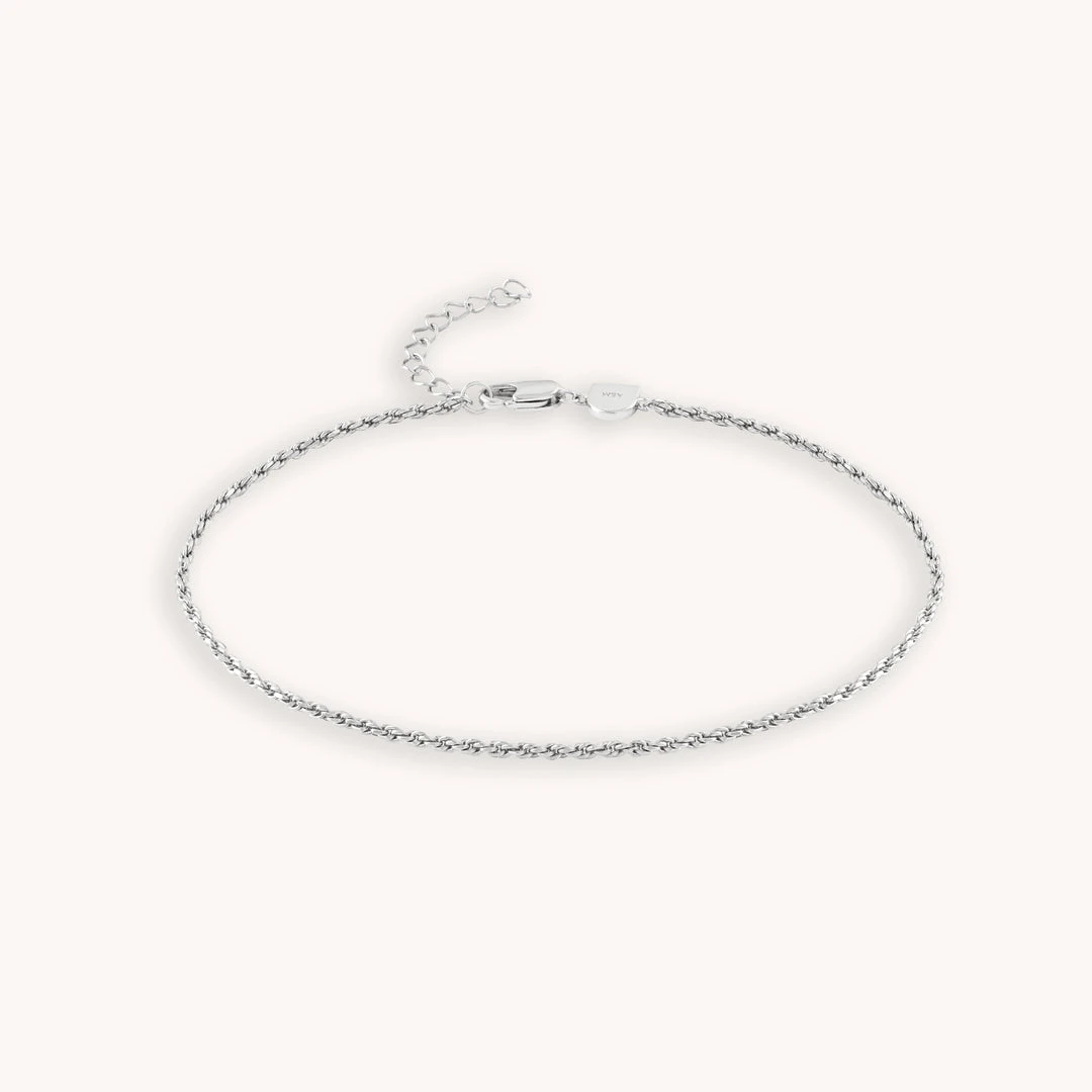Astrid & Miyu New In Rope Chain Anklet In Silver 3 Astrid & Miyu New In Rope Chain Anklet In Silver