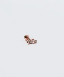 Astrid & Miyu Gleam Crystal Barbell In Rose Gold New In
