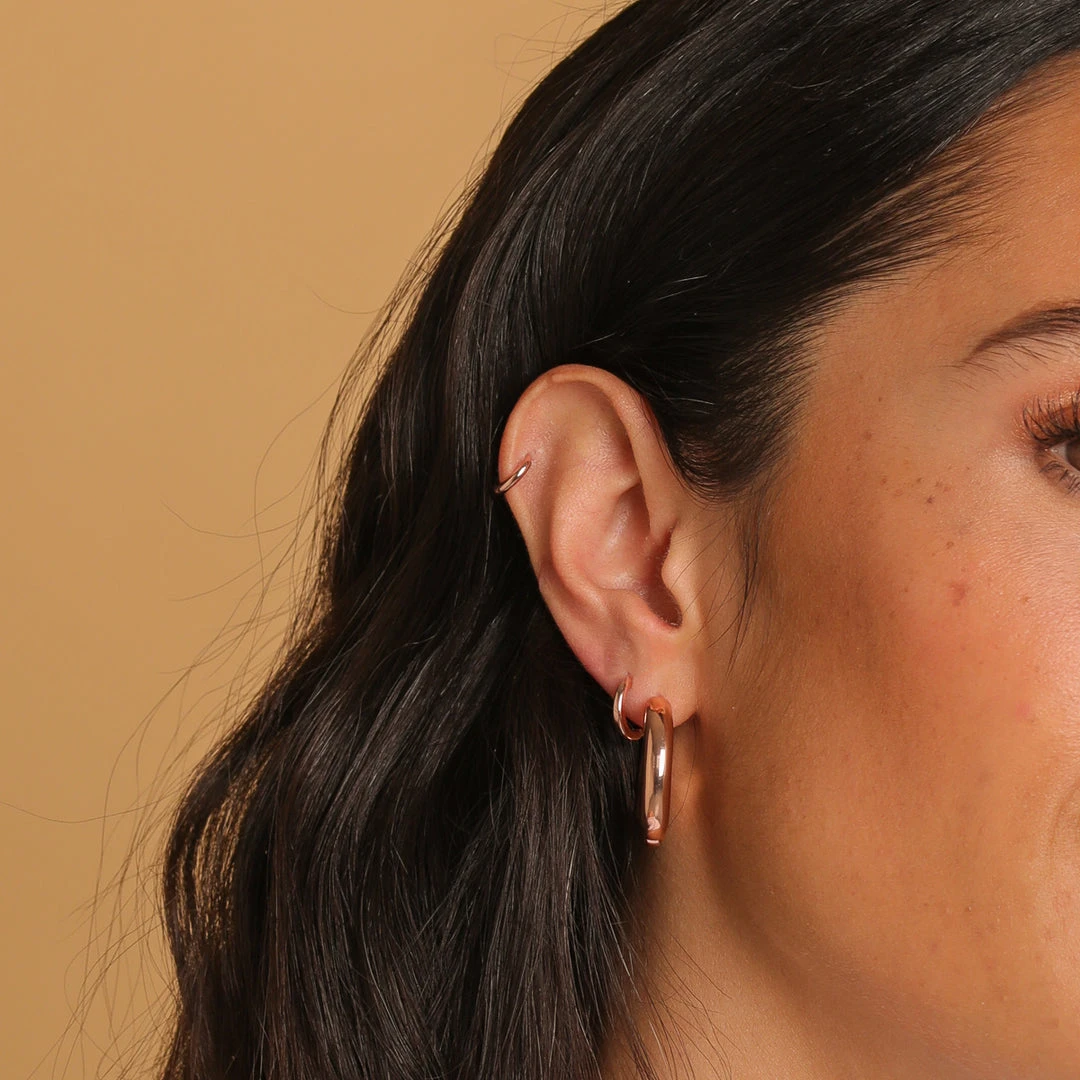 Astrid & Miyu Essential 6.5mm Hoop In Rose Gold 4 Astrid & Miyu Essential 6.5mm Hoop In Rose Gold