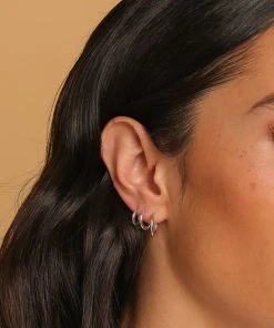 Astrid & Miyu Essential 6.5mm Hoop In Silver New In